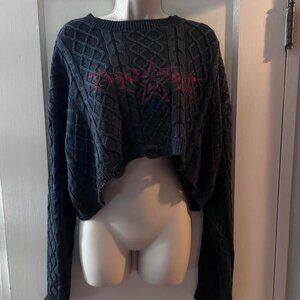 Hot Topic Women's Black and Grey Jumper